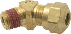 Parker - 1/4" OD, Brass Male 45° Elbow - 150 Max Working psi, -40 to 200°F, Comp x MNPT Ends - Industrial Tool & Supply
