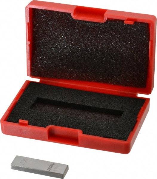 SPI - 0.136" Rectangular Steel Gage Block - Accuracy Grade AS-1, Includes NIST Traceability Certification - Industrial Tool & Supply
