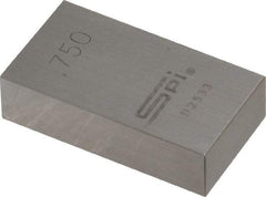SPI - 0.75" Rectangular Steel Gage Block - Accuracy Grade AS-1, Includes NIST Traceability Certification - Industrial Tool & Supply