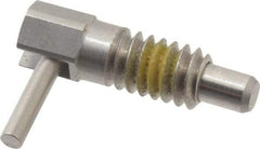 Vlier - 1/4-20 Thread, 1/2" Thread Length, 0.16" Plunger Diam, 0.12 Lb Init to 0.5 Lb Final End Force, Stainless Steel Locking L Handle Plunger - 3/4" Body Length, 1/2" Length Under Head, Locking Element, 0.2" Plunger Projection - Industrial Tool & Supply