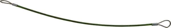 Jergens - 12" Long, Stainless Steel Cable Loop & Loop End, Quick Release Pin Lanyard - 1/16" Cable Diam, Nylon Cable - Industrial Tool & Supply