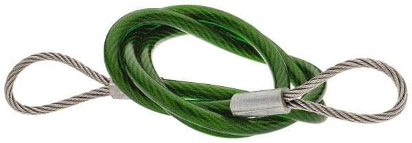 Jergens - 16" Long, Stainless Steel Cable Loop & Loop End, Quick Release Pin Lanyard - 1/16" Cable Diam, Nylon Cable - Industrial Tool & Supply