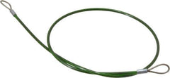 Jergens - 24" Long, Stainless Steel Cable Loop & Loop End, Quick Release Pin Lanyard - 1/16" Cable Diam, Nylon Cable - Industrial Tool & Supply