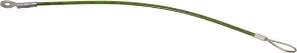 Jergens - 10" Long, Stainless Steel Cable Loop & Eye End, Quick Release Pin Lanyard - 1/16" Cable Diam, 3/16" Hole Diam, Nylon Cable - Industrial Tool & Supply