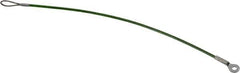 Jergens - 12" Long, Stainless Steel Cable Loop & Eye End, Quick Release Pin Lanyard - 1/16" Cable Diam, 3/16" Hole Diam, Nylon Cable - Industrial Tool & Supply