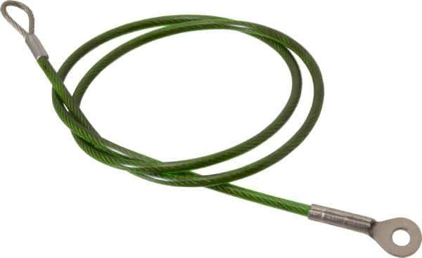 Jergens - 24" Long, Stainless Steel Cable Loop & Eye End, Quick Release Pin Lanyard - 1/16" Cable Diam, 3/16" Hole Diam, Nylon Cable - Industrial Tool & Supply