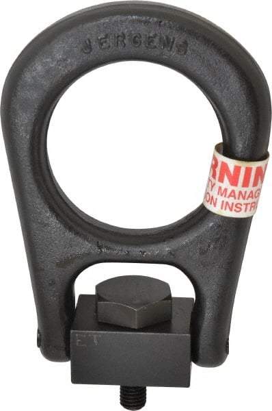 Jergens - 2,500 Lb Load Capacity Forged Center Pull Hoist Ring - 37 Ft/Lb Torque, M12 x 1.75 Thread, Alloy Steel - Industrial Tool & Supply