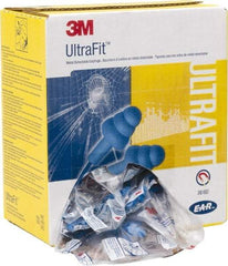 3M - Metal Detectable, Reusable, Corded, 25 dB, Flange Earplugs - Blue, 100 Pairs - Industrial Tool & Supply