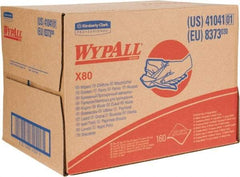 WypAll - X80 Dry Shop Towel/Industrial Wipes - Brag Box/Double Top Box, 16-3/4" x 12-1/2" Sheet Size, Blue - Industrial Tool & Supply