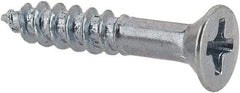 Value Collection - #4, 5/8" OAL, Phillips Drive, Flat Head Wood Screw - Zinc Plated Steel, Grade 2 - Industrial Tool & Supply