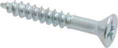 Value Collection - #6, 1" OAL, Phillips Drive, Flat Head Wood Screw - Zinc Plated Steel, Grade 2 - Industrial Tool & Supply