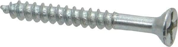 Value Collection - #6, 1-1/4" OAL, Phillips Drive, Flat Head Wood Screw - Zinc Plated Steel, Grade 2 - Industrial Tool & Supply