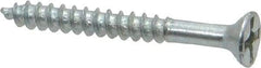 Value Collection - #6, 1-1/4" OAL, Phillips Drive, Flat Head Wood Screw - Zinc Plated Steel, Grade 2 - Industrial Tool & Supply