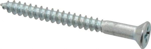 Value Collection - #6, 1-1/2" OAL, Phillips Drive, Flat Head Wood Screw - Zinc Plated Steel, Grade 2 - Industrial Tool & Supply