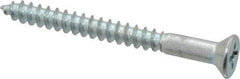 Value Collection - #6, 1-1/2" OAL, Phillips Drive, Flat Head Wood Screw - Zinc Plated Steel, Grade 2 - Industrial Tool & Supply