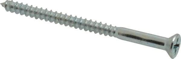Value Collection - #6, 2" OAL, Phillips Drive, Flat Head Wood Screw - Zinc Plated Steel, Grade 2 - Industrial Tool & Supply