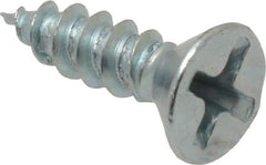 Value Collection - #8, 5/8" OAL, Phillips Drive, Flat Head Wood Screw - Zinc Plated Steel, Grade 2 - Industrial Tool & Supply