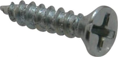 Value Collection - #8, 3/4" OAL, Phillips Drive, Flat Head Wood Screw - Zinc Plated Steel, Grade 2 - Industrial Tool & Supply
