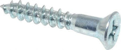 Value Collection - #8, 1" OAL, Phillips Drive, Flat Head Wood Screw - Zinc Plated Steel, Grade 2 - Industrial Tool & Supply