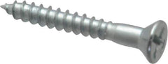 Value Collection - #8, 1-1/4" OAL, Phillips Drive, Flat Head Wood Screw - Zinc Plated Steel, Grade 2 - Industrial Tool & Supply