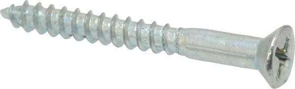 Value Collection - #8, 1-1/2" OAL, Phillips Drive, Flat Head Wood Screw - Zinc Plated Steel, Grade 2 - Industrial Tool & Supply