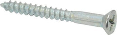 Value Collection - #8, 1-1/2" OAL, Phillips Drive, Flat Head Wood Screw - Zinc Plated Steel, Grade 2 - Industrial Tool & Supply