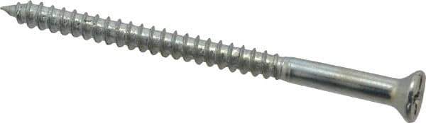 Value Collection - #8, 2-1/2" OAL, Phillips Drive, Flat Head Wood Screw - Zinc Plated Steel, Grade 2 - Industrial Tool & Supply