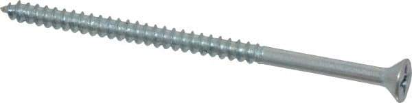 Value Collection - #8, 3" OAL, Phillips Drive, Flat Head Wood Screw - Zinc Plated Steel, Grade 2 - Industrial Tool & Supply