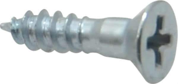 Value Collection - #9, 3/4" OAL, Phillips Drive, Flat Head Wood Screw - ASME B18.6.1, Zinc Plated Steel, Grade 2 - Industrial Tool & Supply