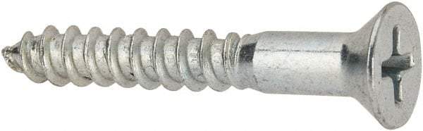 Value Collection - #9, 1-1/4" OAL, Phillips Drive, Flat Head Wood Screw - ASME B18.6.1, Zinc Plated Steel, Grade 2 - Industrial Tool & Supply