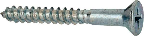 Value Collection - #9, 1-1/2" OAL, Phillips Drive, Flat Head Wood Screw - ASME B18.6.1, Zinc Plated Steel, Grade 2 - Industrial Tool & Supply