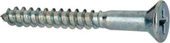 Value Collection - #9, 1-1/2" OAL, Phillips Drive, Flat Head Wood Screw - ASME B18.6.1, Zinc Plated Steel, Grade 2 - Industrial Tool & Supply