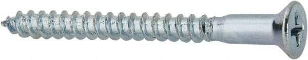Value Collection - #9, 2" OAL, Phillips Drive, Flat Head Wood Screw - ASME B18.6.1, Zinc Plated Steel, Grade 2 - Industrial Tool & Supply