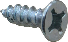 Value Collection - #10, 5/8" OAL, Phillips Drive, Flat Head Wood Screw - Zinc Plated Steel, Grade 2 - Industrial Tool & Supply