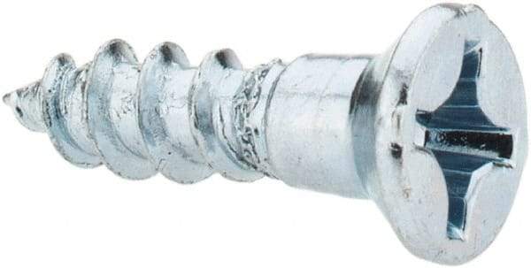 Value Collection - #10, 3/4" OAL, Phillips Drive, Flat Head Wood Screw - ASME B18.6.1, Zinc Plated Steel, Grade 2 - Industrial Tool & Supply