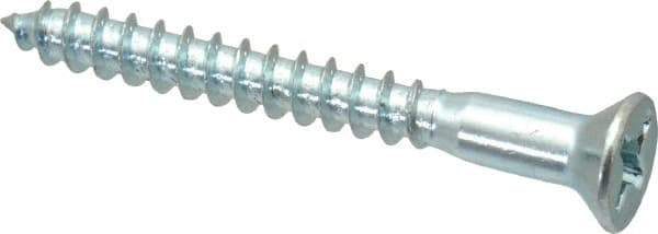 Value Collection - #10, 1-3/4" OAL, Phillips Drive, Flat Head Wood Screw - ASME B18.6.1, Zinc Plated Steel, Grade 2 - Industrial Tool & Supply