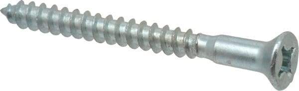 Value Collection - #10, 2" OAL, Phillips Drive, Flat Head Wood Screw - ASME B18.6.1, Zinc Plated Steel, Grade 2 - Industrial Tool & Supply