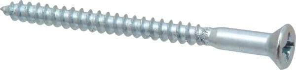Value Collection - #10, 2-1/2" OAL, Phillips Drive, Flat Head Wood Screw - ASME B18.6.1, Zinc Plated Steel, Grade 2 - Industrial Tool & Supply
