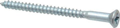Value Collection - #10, 2-1/2" OAL, Phillips Drive, Flat Head Wood Screw - ASME B18.6.1, Zinc Plated Steel, Grade 2 - Industrial Tool & Supply