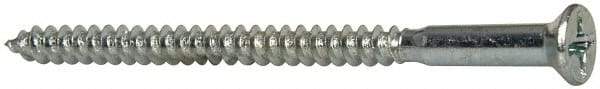 Value Collection - #10, 3" OAL, Phillips Drive, Flat Head Wood Screw - ASME B18.6.1, Zinc Plated Steel, Grade 2 - Industrial Tool & Supply