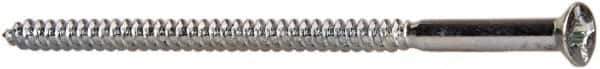 Value Collection - #10, 4" OAL, Phillips Drive, Flat Head Wood Screw - ASME B18.6.1, Zinc Plated Steel, Grade 2 - Industrial Tool & Supply