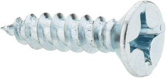 Value Collection - #12, 1" OAL, Phillips Drive, Flat Head Wood Screw - ASME B18.6.1, Zinc Plated Steel, Grade 2 - Industrial Tool & Supply