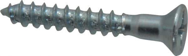 Value Collection - #12, 1-1/2" OAL, Phillips Drive, Flat Head Wood Screw - ASME B18.6.1, Zinc Plated Steel, Grade 2 - Industrial Tool & Supply
