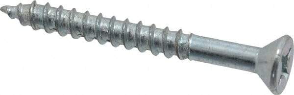 Value Collection - #12, 2" OAL, Phillips Drive, Flat Head Wood Screw - ASME B18.6.1, Zinc Plated Steel, Grade 2 - Industrial Tool & Supply