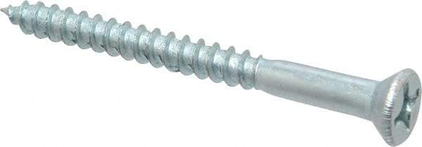 Value Collection - #12, 2-1/2" OAL, Phillips Drive, Flat Head Wood Screw - ASME B18.6.1, Zinc Plated Steel, Grade 2 - Industrial Tool & Supply