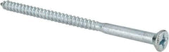 Value Collection - #12, 4" OAL, Phillips Drive, Flat Head Wood Screw - ASME B18.6.1, Zinc Plated Steel, Grade 2 - Industrial Tool & Supply