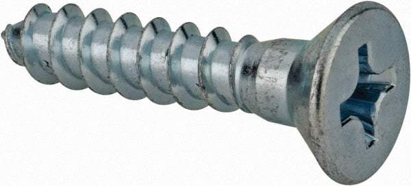 Value Collection - #14, 1-1/4" OAL, Phillips Drive, Flat Head Wood Screw - ASME B18.6.1, Zinc Plated Steel, Grade 2 - Industrial Tool & Supply
