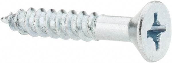 Value Collection - #14, 1-1/2" OAL, Phillips Drive, Flat Head Wood Screw - ASME B18.6.1, Zinc Plated Steel, Grade 2 - Industrial Tool & Supply