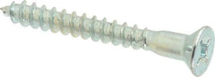 Value Collection - #14, 2" OAL, Phillips Drive, Flat Head Wood Screw - ASME B18.6.1, Zinc Plated Steel, Grade 2 - Industrial Tool & Supply