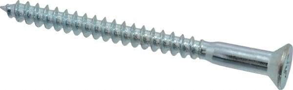Value Collection - #14, 3" OAL, Phillips Drive, Flat Head Wood Screw - ASME B18.6.1, Zinc Plated Steel, Grade 2 - Industrial Tool & Supply